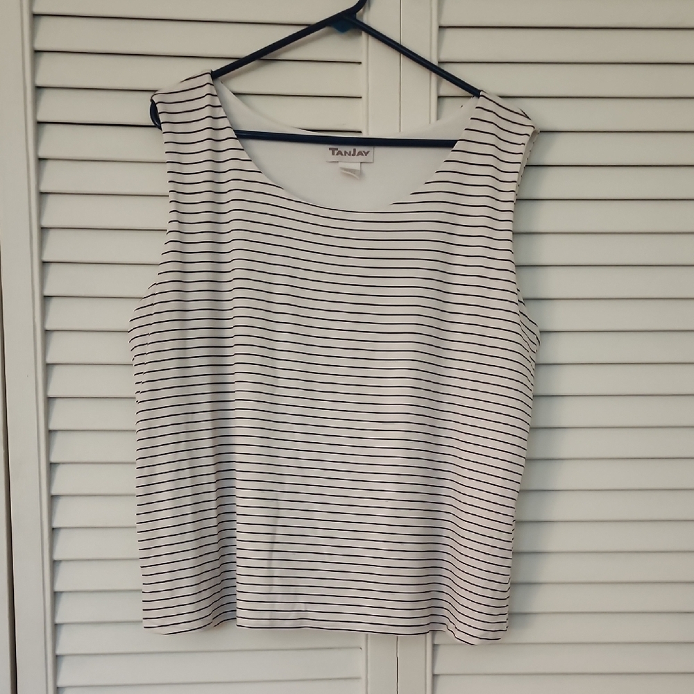 TanJay Women's Striped Black and White Top